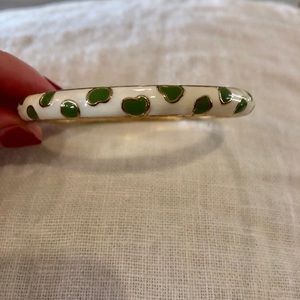 🌟 J. Crew white and green pattern bangle